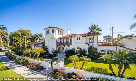 Castle On Island, Santa Barbara House, California Architecture, Castle Estate, Spanish Heritage, Spanish Style Home, Robb Report, San Diego Beach, Expensive Houses