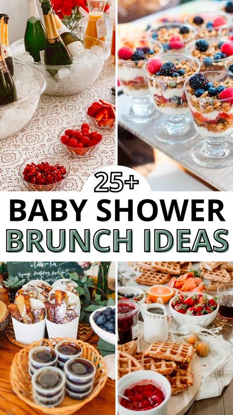 Impress your guests with our baby shower brunch ideas! Dive into a delicious baby shower menu featuring a bagel bar, mimosa bar, and waffle station. From spread suggestions to brunch recipes, create a delightful atmosphere for the mom-to-be. Brunch Grab And Go, Brunch Skewer Ideas, Bridal Shower Brunch Finger Foods, Baby Boy Shower Brunch Ideas, Wedding Shower Brunch Ideas Food, Finger Brunch Food, Easy Brunch Shower Food, Baby Shower Mimosa Bar Girl, Mimosa Bar Ideas Brunch Party Food