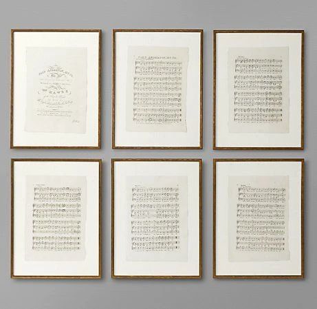 Framed Sheet Music, Music Room Art, Music Lyrics Art, Art Restoration, Restoration Hardware Baby, Sheet Music Art, Deco Studio, Music Crafts, Piano Room