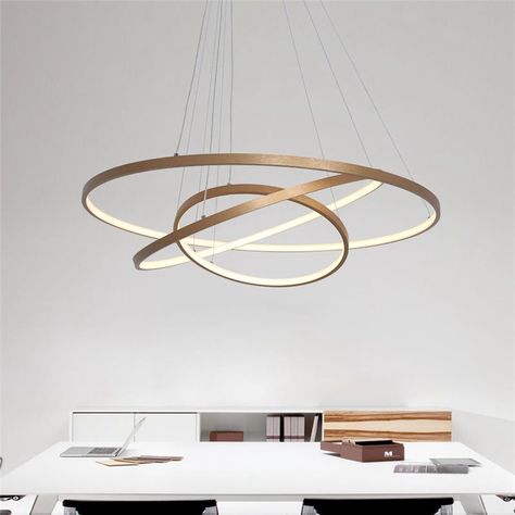 Modern LED Pendant Light Black Ring Ceiling Light 3 Circles 80+60+40cm Ring Chandelier, Circle Light, Acrylic Led, Pendant Light Design, Antique Chandelier, Metal Pendant Light, Room Lighting, Black Pendant Light, Adjustable Lighting