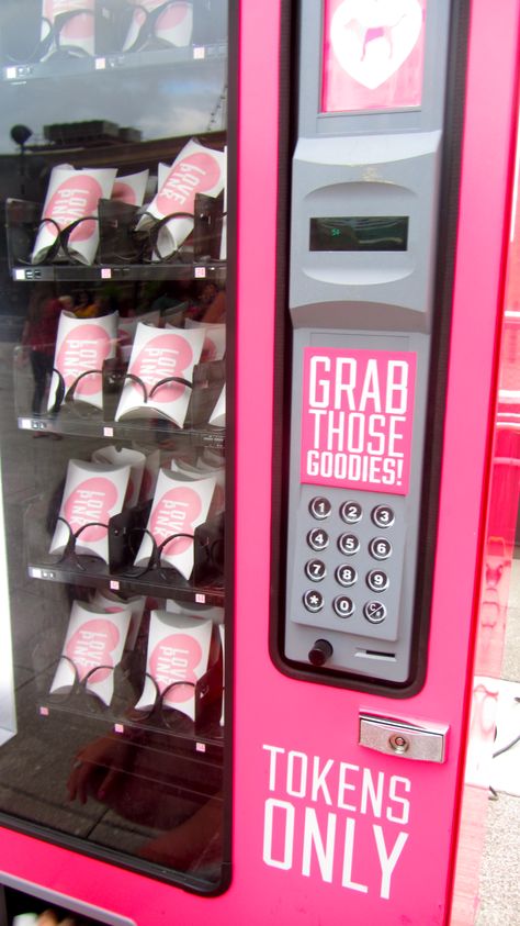 We want this in our #VSPINK dorm room, how about you?? #PINKReps @VSPINKUMiami Pink Vending Machine Aesthetic, Cool Vending Machines, Aesthetic Vending Machine, Pink Vending Machine, Cute Vending Machine, Pink Marketing, Brand Activation Ideas, Launch Event Ideas, Vending Machine Design