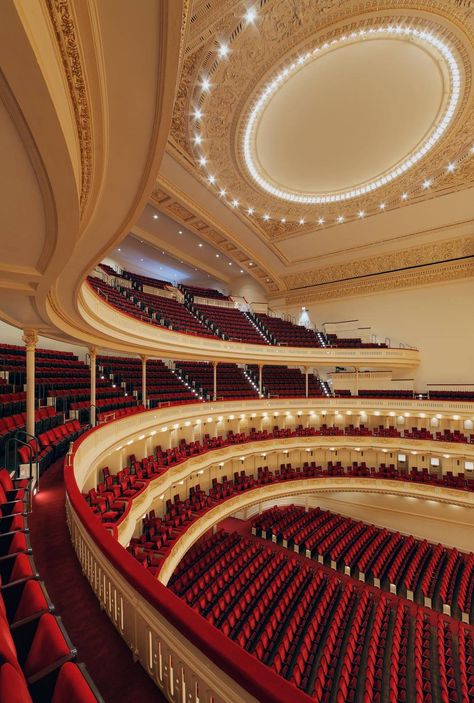 CARNEGIE HALL~ East 57th Street. NYC New York City. Opera Hall Aesthetic, Carnige Hall New York, Carnegie Hall Aesthetic, New York Museum Aesthetic, Concert Hall Aesthetic, New York Opera, City Hall Nyc, Auditorium Architecture, Theatre Hall