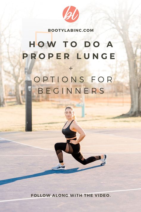 How to Do a Proper Lunge - Booty Lab Glute Workouts For Women, Stretches Before Workout, Best Home Workout Equipment, Hanging Belly, Strength Training For Women, Exercise For Beginners, Glute Workouts, Fitness Tips For Women, Fitness And Exercise