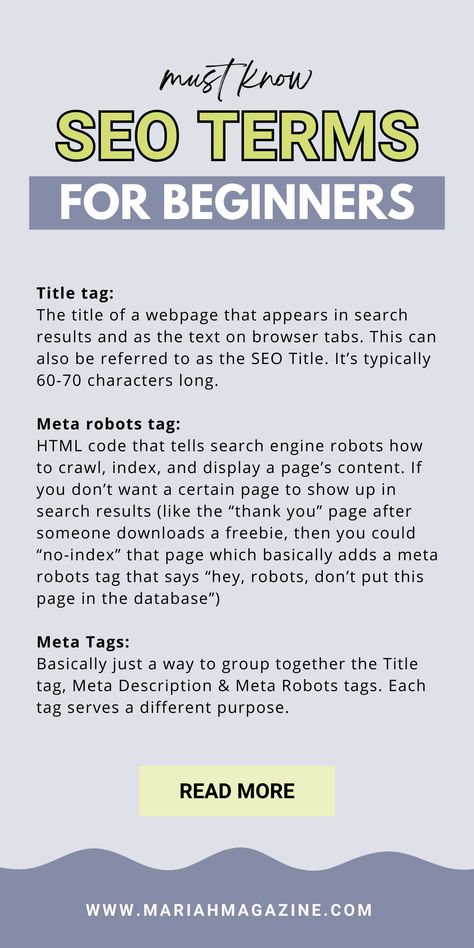 SEO Glossary for Online Business Owners (MUST-Know SEO Terms for Beginners!). Are you a beginner with search engine optimization? Do you want to increase your website's organic traffic? Save this pin to reference all the must know terms for SEO for beginners. Follow me for more SEO tips for search engine optimization! Seo Tools Search Engine Optimization, Website Seo Tips, Instagram Manager, Squarespace Tips, Seo Checklist, Seo Search Engine Optimization, Website Marketing, Seo Basics, Seo Strategies