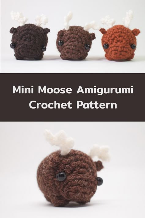 Moose Crochet Pattern, Crochet Tops Aesthetic, Moose Crochet, Amigurumi Moose, Crochet Moose, Crochet Ideas For Beginners, Amigurumi Projects, Crochet Top Outfit, Crocheted Animals