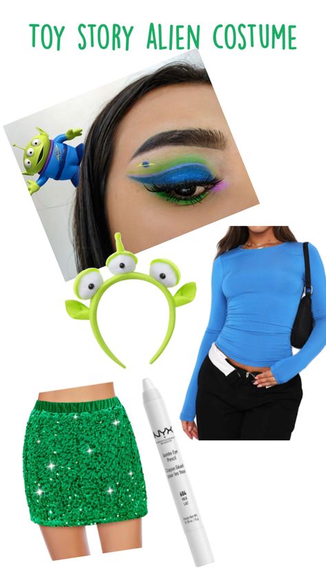 Disney Eye, Toy Story Alien Costume, Toy Story Costume, Disney Eye Makeup, Disney Eyes, Alien Costume, Toy Story Alien, Toy Story, Eye Makeup