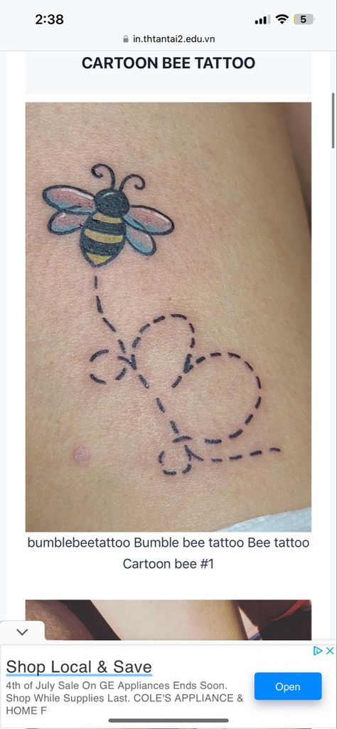 Cartoon Bumble Bee Tattoo, Cartoon Bee Tattoo, Cartoon Bumble Bee, Bee Tattoo Ideas, Bumble Bee Tattoo, Remembrance Tattoos, Cartoon Bee, Bee Tattoo, Bumble Bee