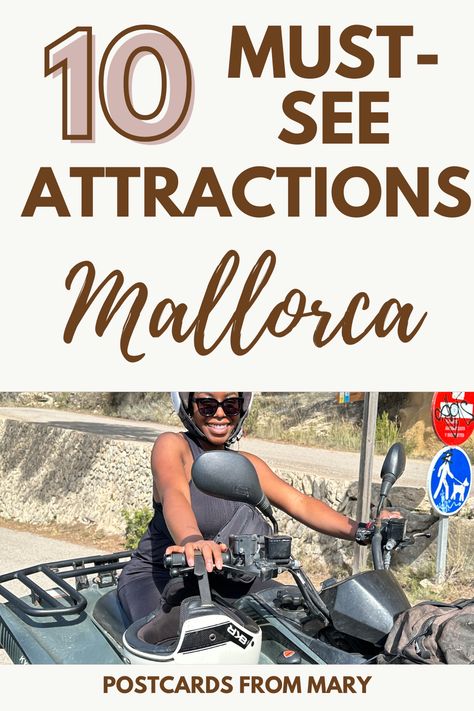 Discover the 10 must-see attractions in Mallorca, an island paradise in the Mediterranean! From the stunning views at Cap de Formentor to the hidden caves of Drach, this guide highlights the top spots that showcase the best of Mallorca’s landscape and history. Perfect for first-time visitors and seasoned travelers alike, these unforgettable destinations will give you a taste of Mallorca’s charm and beauty. Add these locations to your itinerary for a trip filled with adventure and inspiration! Alcudia Old Town, Fun Places To Visit, Dragon Cave, Gothic Cathedral, Island Paradise, Walking Trails, Stone Houses, Iconic Landmarks, The Mediterranean