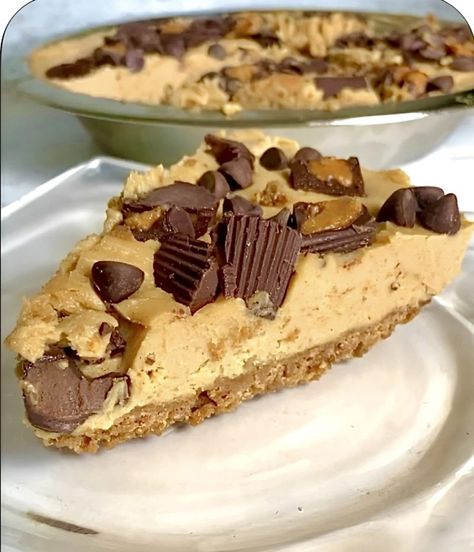 Healthier Peanut Butter Pie Low Calorie Peanut Butter Pie, Low Calorie Peanut Butter, No Egg Desserts, Sugar Free Peanut Butter, Graham Cracker Crust Pie, Food Inspired, Peanut Butter Filling, Healthy Peanut Butter, Peanut Butter Pie