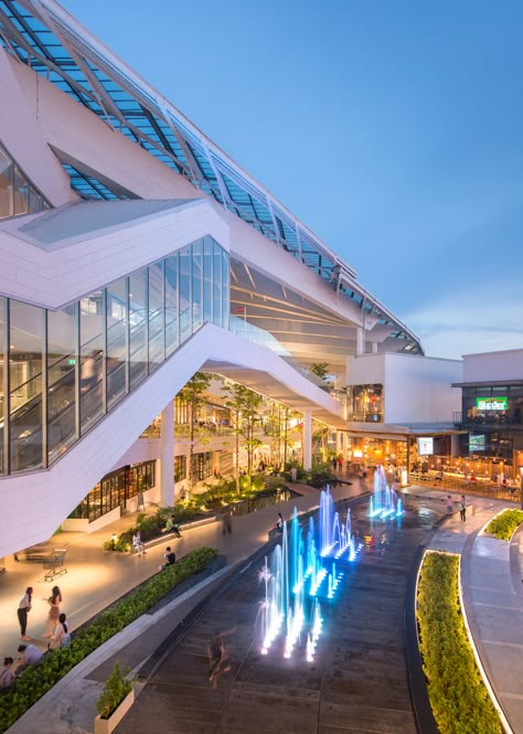 Mega Foodwalk, Shopping Center Architecture, Mall Architecture, Terminal Bus, Parking Building, Shopping Mall Design, Plaza Design, Shopping Mall Architecture, Central Building