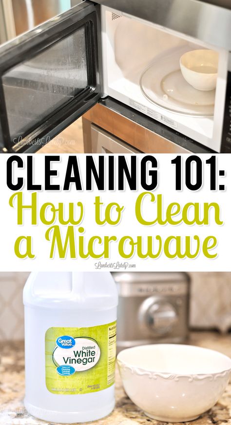 This posts shows how to clean a microwave the easy way - simply use vinegar and water! Clean Microwave Vinegar, Clean A Microwave, Microwave Cleaning Hack, Easy Microwave Cleaning, Microwave Hacks, White Vinegar Cleaning, Oven Cleaner, Clean Microwave, Vinegar Cleaning