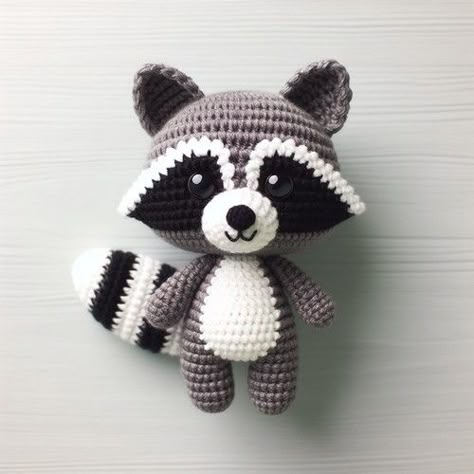 Amigurumi Pattern Free, Crochet Raccoon, Raccoon Plush, Cute And Cuddly, Step By Step Crochet, Crochet Amigurumi Free, Fun Crochet Projects, Crochet Animal Patterns, Plush Pattern