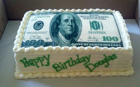 Dollar Cake, Dollar Bill Cake, Square Birthday Cake, Money Birthday Cake, 17th Birthday Ideas, Money Cake, Birthday Gifts For Boyfriend Diy, Money Design, Boyfriend Diy