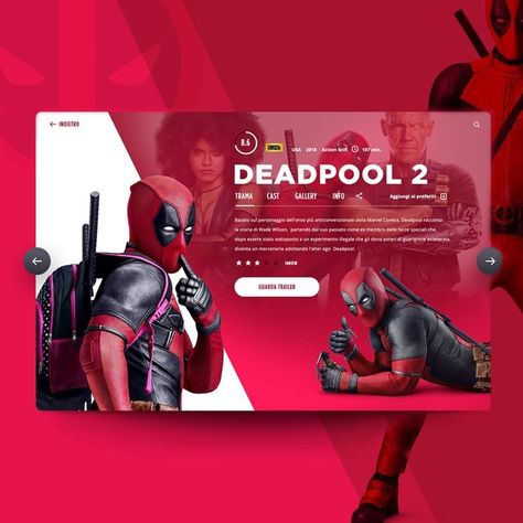 TwineDesign on Instagram: “Deadpool movie card by ★ ɢıuʟiø cuƨcitø ★ -- #html #css #interaction #interactiondesign #interface #interfacedesign #ui #ux #web…” Web Ux Design, Web Movie, Cv Original, Id Card Design, Deadpool Movie, Movie Design, Deadpool 2, Gfx Design, Movie Card