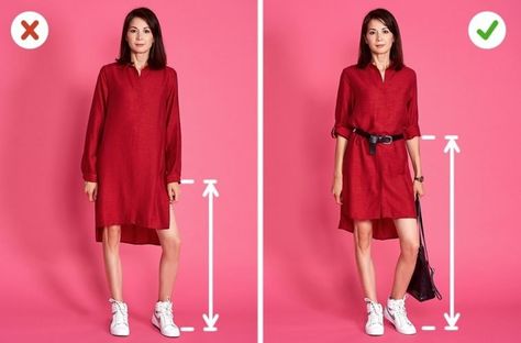 Six Stylish Tricks That Will Make You Look Taller Dressing Proportions Outfit, Dress To Look Taller, Short Girl Fashion, Tall Girl Fashion, Mode Tips, Petite Fashion Tips, Trik Fotografi, Fashion Tips For Women, Style Mistakes