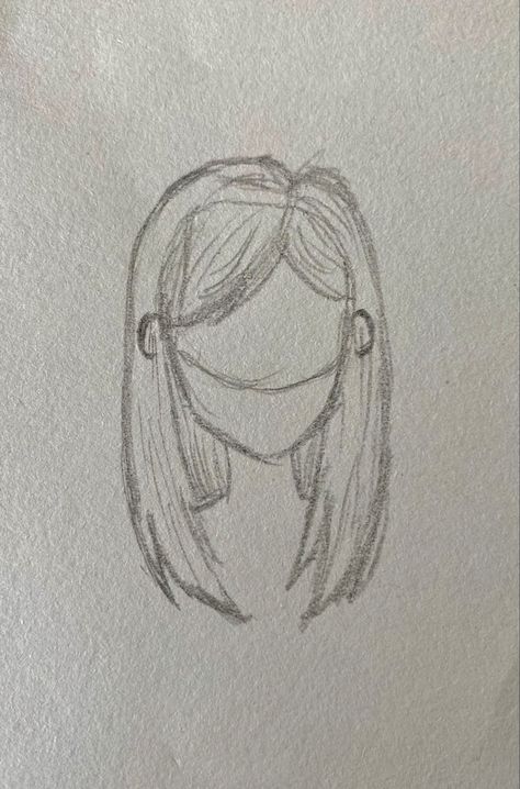 Hair Drawing Ideas Easy, Easy Bangs Drawing, How To Draw Tears Anime, Easy Way To Draw Hair, Hand Art Drawing Easy, Simple Hair Drawing Reference, Cute Drawing Ideas Aesthetic Easy, How To Draw Easy Hair, Hair Sketch Easy