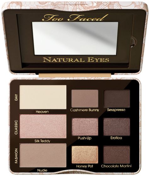 Too Faced Natural Eyes Neutral Eye Shadow Palette Neutral Eye Shadow, Make Up Sposa, Too Faced Natural Matte, Eyeshadow Palette Too Faced, Too Faced Natural Eyes, Eye Makeup Eyeshadow, Dark Eye Makeup, Best Eyeshadow Palette, Bridal Eye Makeup