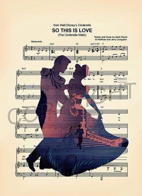 Cinderella So This Is Love, So This Is Love Aesthetic, So This Is Love Cinderella, Disney Love Aesthetic, So This Is Love, Cinderella With Prince, Disney Sheet Music, Cinderella And Prince, Walt Disney Cinderella