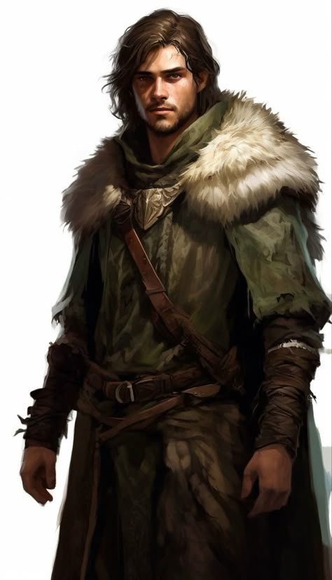 Human Ranger Dnd Male, Male Rogue Character Art, Dnd Commoners, Adventurer Oc, Rogue Dnd, Ranger Dnd, Rogue Character, Icewind Dale, Longbow