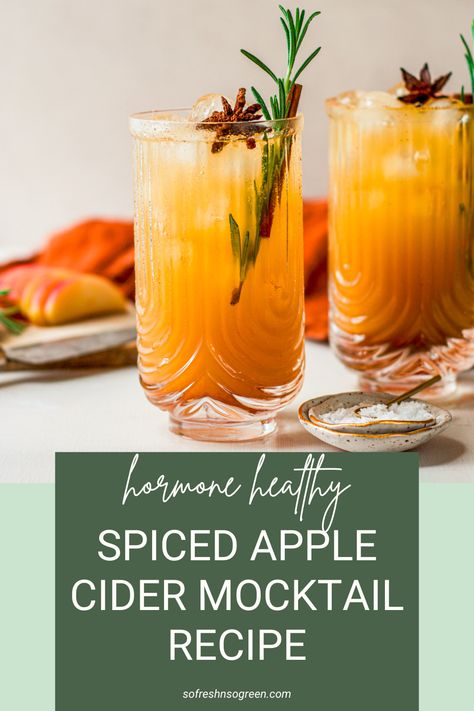 Healthy Mocktail Fall, Nourishing Drinks, Healthy Apple Cider, Cider Mocktail Ideas, Fun Mocktail Recipe Fall, Fall Drinks Healthy, Fun Healthy Drinks, Adrenal Mocktail Recipe, Healthy Fall Drinks