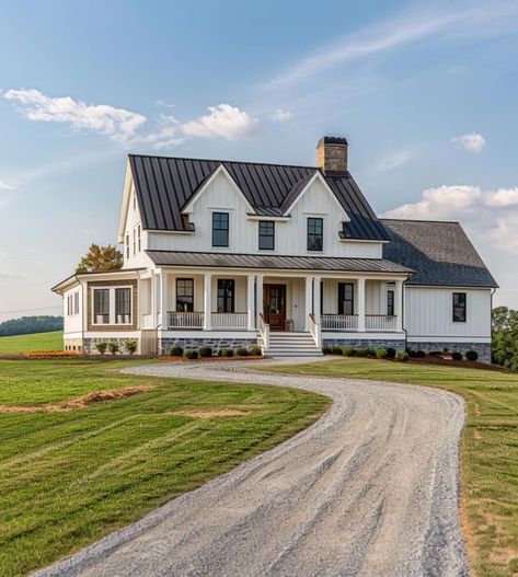 Farmhouse Gallery Stone Farmhouse Exterior, Compound House, Dream Farm, Stone Farmhouse, Farmhouse White, Dream Life House, Farmhouse Exterior, The Farmhouse, Southern Living