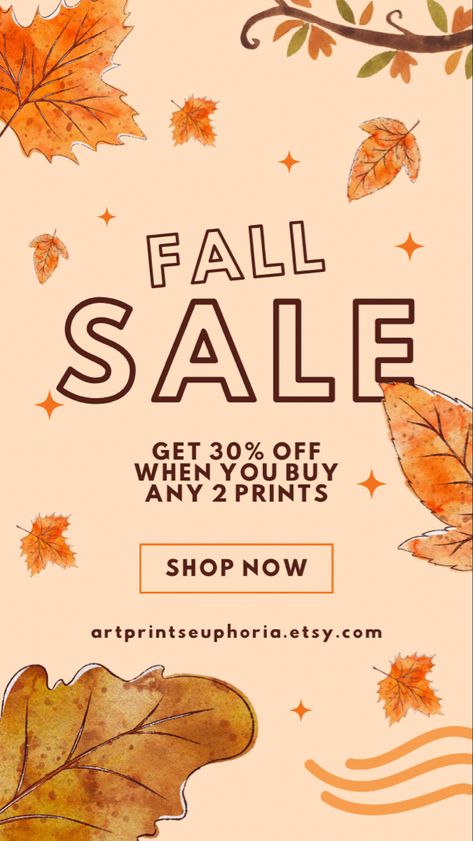 Digital Wall Art, Digital Planners, Invitation Templates, Canva Templates, Taylor Swift Posters, Retro Vintage Posters Fall Email Design, Thanksgiving Ads, Fall Classroom Decorations, Handmade Crystal Jewelry, Leaves Autumn, Fall Sale, Brown Fall, Ad Creative, Custom Ties