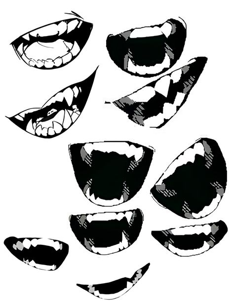 Mouth Expressions, Manga Mouth, Teeth Drawing, Smile Drawing, Drawing Face Expressions, Mouth Drawing, 캐릭터 드로잉, Drawing Expressions, Concept Art Drawing