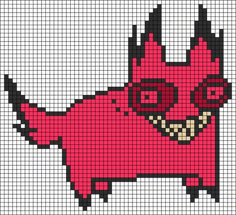 Hazbin Hotel Alpha Pattern, Hazbin Hotel Pixel Art Grid, Hazbin Hotel Perler Bead Patterns, Hazbin Hotel Cross Stitch, Cool Pixel Art Grid, Hazbin Hotel Crochet, Hazbin Hotel Perler Beads, Hazbin Hotel Pixel Art, Funny Pixel Art