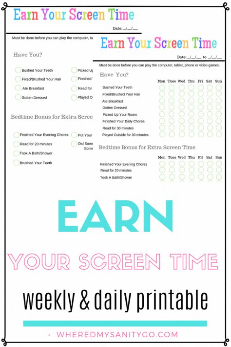 I am beyond excited to announce my collaboration with Chase Freedom Unlimited to share how I am always earning on my 2019 goals.  I’ve been keeping Earn Screen Time, Screen Time Chart, Chore List For Kids, Screen Time Rules, Screen Time For Kids, Daily Printable, Rules For Kids, Homeschool Routine, Kids Schedule