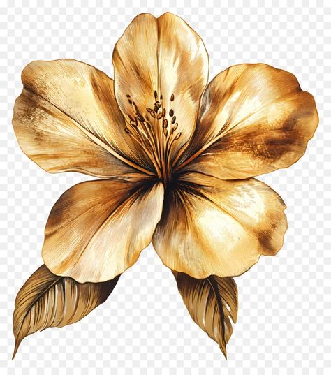 Golden Flower, Flower Illustration, Blooming Flowers, Yellow Flowers, Flowers, Gold