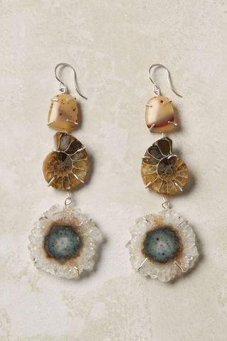 Melissa Joy Manning Material Earrings, Ammonite Jewelry, Bright Jewelry, Organic Earrings, Latest Fashion Trend, Melissa Joy Manning, Urban Chic Fashion, Fossil Jewelry, Natural Stone Earrings