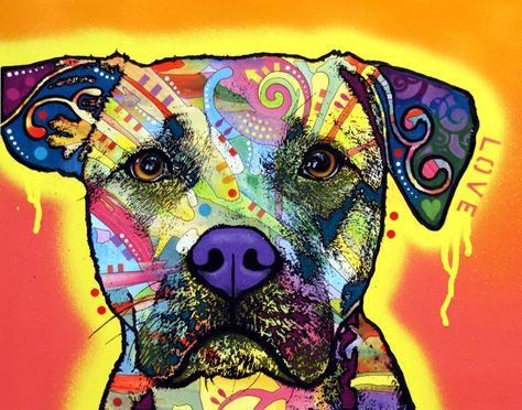 "Drip Love" by Dean Russo Art Dean Russo Art, Pitbull Art, Posca Art, 강아지 그림, Dean Russo, Love Canvas, Drip Painting, Dog Park, Epic Art