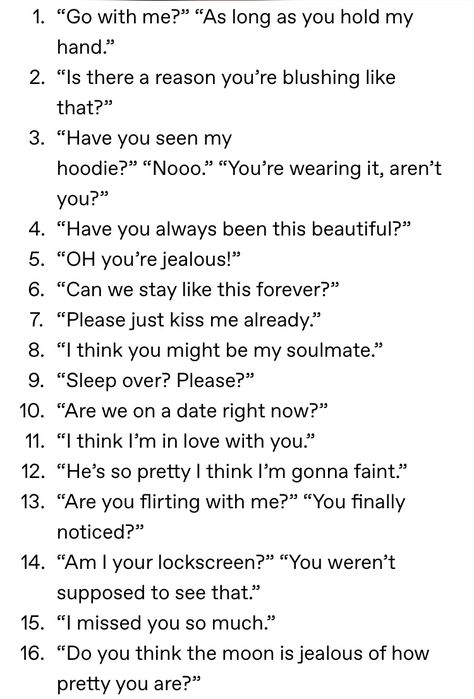 How To Write Flirty Dialogue, Flirty Sentence Starters, Cute Romantic Prompts, Soft Dialogue Prompts, College Romance Prompts, Writing Prompts Romance Dialogue, Romance Writing Promps, Tsundere Prompts, Flirt Prompts