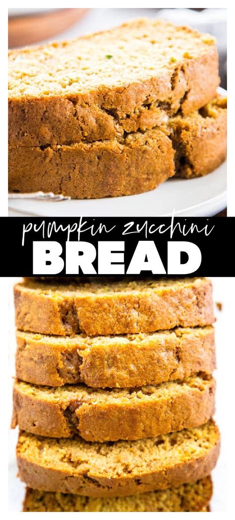 Pumpkin Zucchini Bread Zucchini Pumpkin Bread, Pumpkin Zucchini Bread, Pumpkin Zucchini, Bread Pumpkin, Best Homemade Bread Recipe, Fall Recipes Pumpkin, Peanut Butter Banana Muffins, Savory Pumpkin Recipes, Pumpkin Spice Recipe