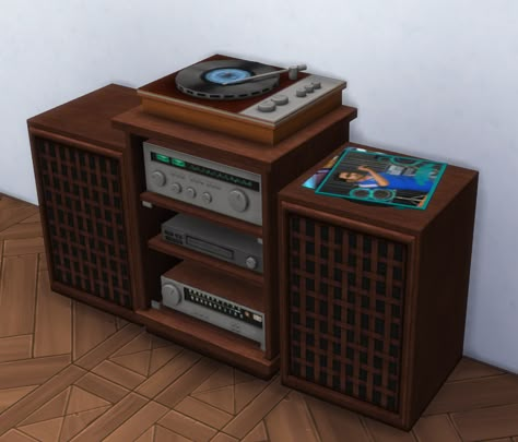 HaggySims2to4RetroTurntable Sims 4 Electrical Cc, Sims 4 Decades Challenge, Cc Furniture, Sims 4 Game Mods, Sims 4 Mm Cc, Sims 4 Cc Folder, Sims Ideas, Sims 4 House Design, Sims Building