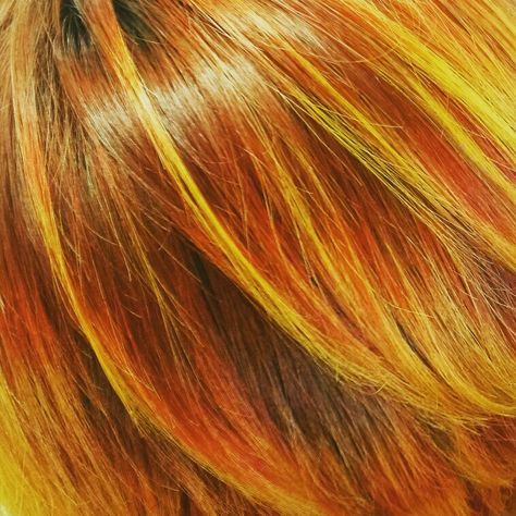 #hair orange ombre Balayage fire yellow hair hairspo Yellow Highlights, Mlp Ocs, Hair Orange, Orange Ombre, Yellow Hair, Ombre Balayage, Orange Hair, Crazy Hair, Yellow And Brown