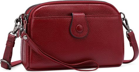 Amazon.com: GAEKEAO Crossbody Bags for Women Small Genuine Leather Shoulder Purse Cross Body Bag with Wristlet Top Zipper : Clothing, Shoes & Jewelry Black Sling Bags, Pink Crossbody Bag, Crossbody Handbags, Small Crossbody Purse, Travel Purse, Crossbody Bags For Women, Kate Spade Handbags, Satchel Handbags, Small Crossbody Bag