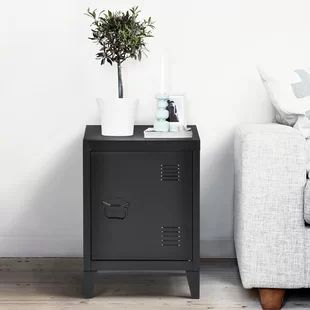 Ebern Designs | Wayfair Furniture Promotion, Metal Nightstand, Small Bedside, Metal Storage Cabinets, Small Bedside Table, Bedside Tables Nightstands, Office Storage Cabinets, Metal Lockers, Nightstand Storage