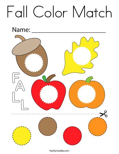 Fall Color Match Coloring Page - Twisty Noodle Fall Opposites Preschool, Fall Matching Games For Toddlers, Two Year Old Fall Activities, Fall Colors Activities For Preschool, Colors Of Fall Preschool, Fall Worksheets For Toddlers, Fall Animal Activities For Toddlers, Harvest Week Preschool, November Curriculum For Toddlers