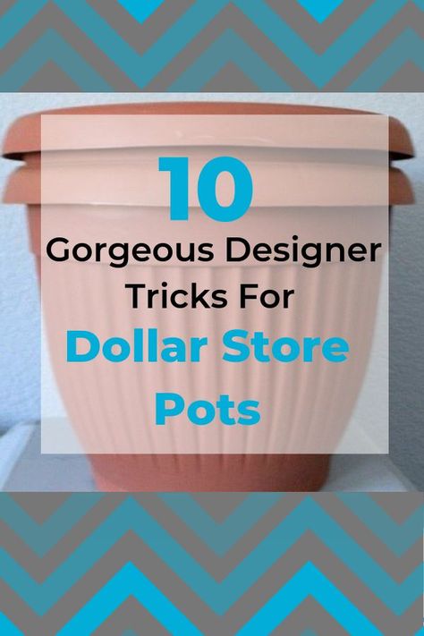 Here Are 10 Gorgeous Designer Tricks for Your Dollar Store Pots- Transform your dollar store pots into some spectacular! diy | repurpose | dollar store |dollar store crafts | crafts |planting | pots | gardening | Large Plant Pots Outdoors, Garden Crafts For Adults, Creative Flower Pot Ideas, Dollar Tree Diy Crafts Decor, Cheap Flower Pots, Large Garden Pots, Large Plant Pots, Planting Pots, Large Flower Pots