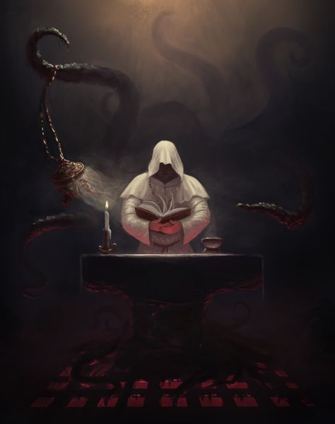 Ritual, Marek Kwapuliński on ArtStation at https://www.artstation.com/artwork/rdYvL Lovecraft Art, Cthulhu Art, Call Of Cthulhu Rpg, Lovecraft Cthulhu, Lovecraftian Horror, Eldritch Horror, Hp Lovecraft, Cthulhu Mythos, H P Lovecraft