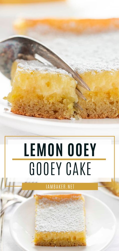 Gooey Butter Cake From Scratch, Ooey Gooey Butter Cake Recipe, Gooey Butter Cake Recipe, Ooey Gooey Cake, Ooey Gooey Butter Cake, Gooey Cake, Kek Lapis, Cake From Scratch, Creamy Pudding