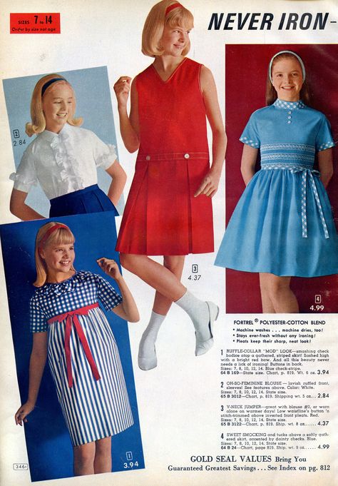 girls' dresses 1966 alden's catalog 1970's Fashion, 60s 70s Fashion, 60s And 70s Fashion, Retro Stuff, 1970s Fashion, 70s Fashion, Vintage Children, Pretty Art, Teen Fashion