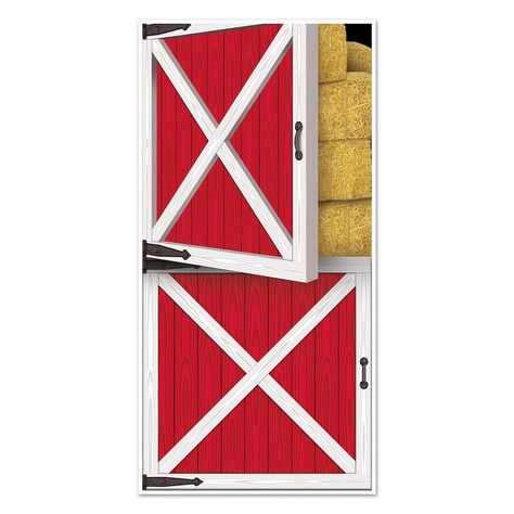 Farm Event, Red Barn Door, Wooden Barn Doors, Barn Parties, Western Theme Party, Barnyard Party, Farm Birthday Party, Farm Design, Farm Barn