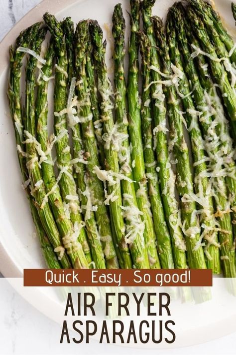 Asparagus In The Air Fryer, How To Make Asparagus, Air Fryer Asparagus, Asparagus Seasoning, Parmesan Asparagus, Asparagus Fries, Baked Asparagus, Air Fry Recipes, How To Cook Asparagus