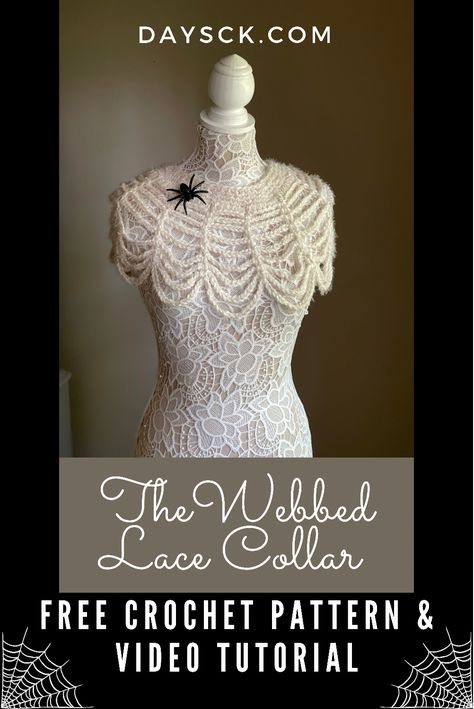 Victorian Crochet Patterns, Crochet Spider Web, Crochet Halloween Costume, Crochet Shawl Tutorial, Shawl Tutorial, Crochet Queen, Crochet Collar Pattern, Crochet Lace Collar, Elegant Crochet