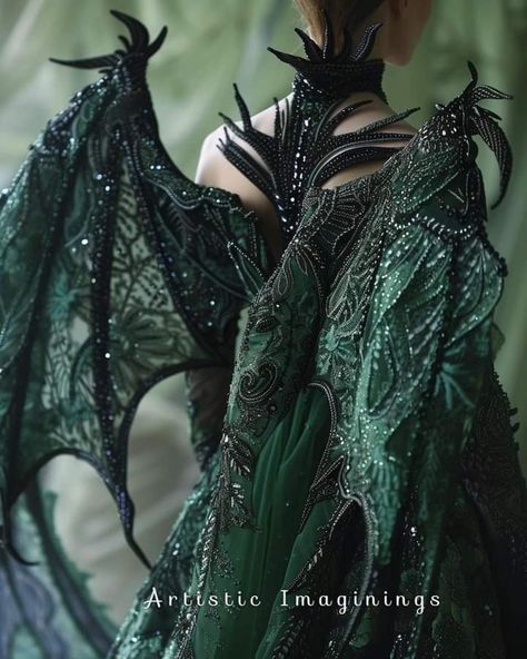 Dragon Fairy Costume, Fantasy Ball Outfits, Dragon Outfit Aesthetic, Dragon Inspired Outfits, Dragon Fancy Dress, Dragon Wings Costume, Dragon Costume Women, Mythical Fashion, Dragon Outfit