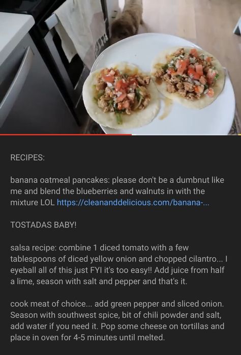 Banana Oatmeal Pancakes, Whitney Simmons, Banana Oatmeal, Salsa Recipe, Healthy Lunch Recipes, Healthy Eats, Healthy Meals, Meal Ideas, Healthy Lunch