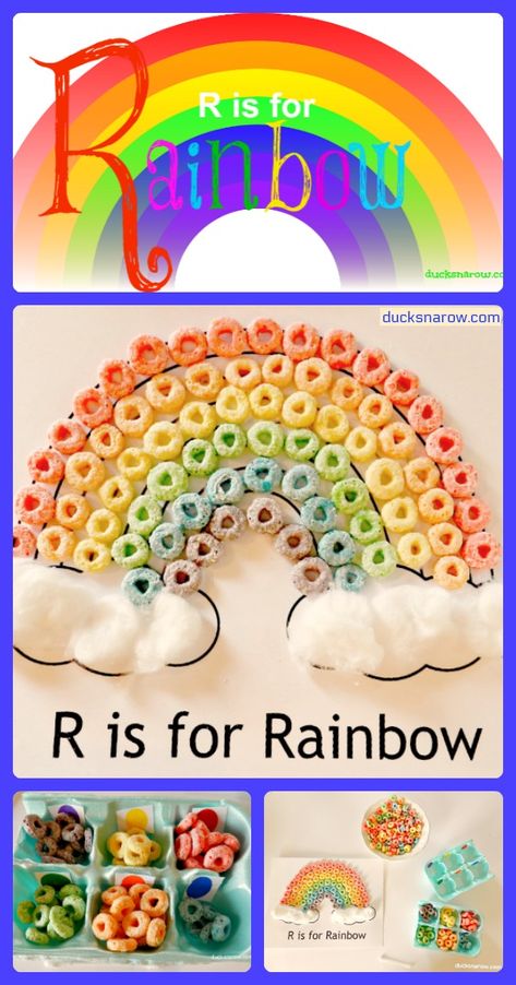 Letter R For Preschoolers Activities, Sorting Activity Preschool, Cereal Crafts, R Is For Rainbow, Rainbow Crafts Preschool, Letter R Activities, Rainbow Preschool, March Weather, Activity Preschool