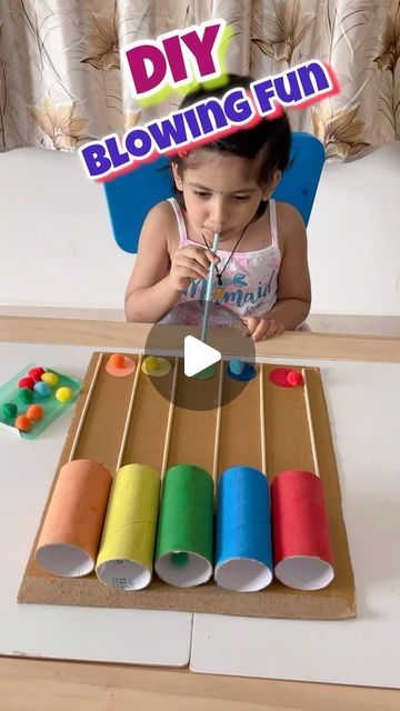 Blowing Activities For Kids, Easy Indoor Activities For Kids, Straw Activities For Kids, Colour Activity For Kids, Colours Activity For Preschool, Fun Painting Activities, Nursery Activities 3-5, Simple Activities For Kids, Hands On Activities For Kids